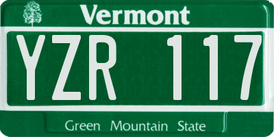 VT license plate YZR117