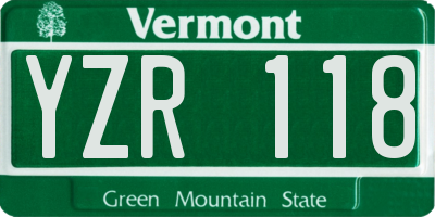 VT license plate YZR118