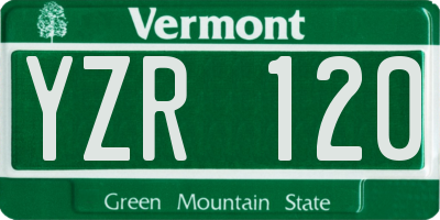 VT license plate YZR120