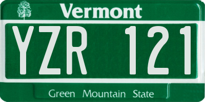 VT license plate YZR121