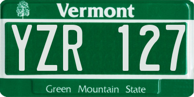 VT license plate YZR127