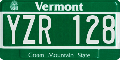 VT license plate YZR128