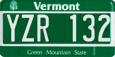 VT license plate YZR132