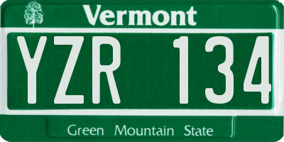 VT license plate YZR134