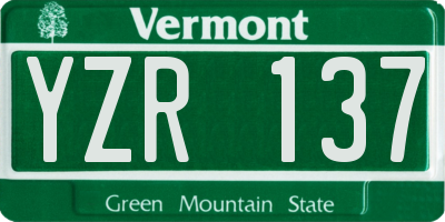 VT license plate YZR137