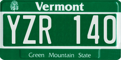 VT license plate YZR140