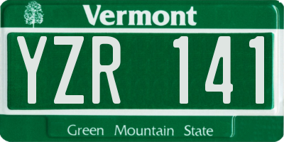 VT license plate YZR141