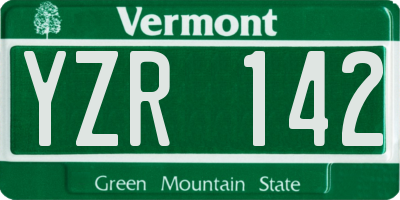 VT license plate YZR142