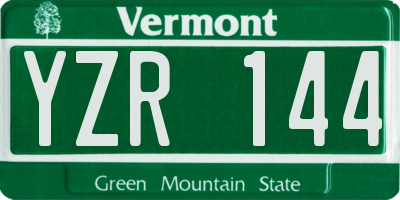 VT license plate YZR144