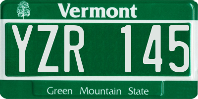 VT license plate YZR145