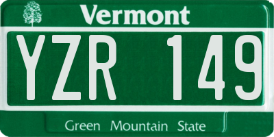 VT license plate YZR149