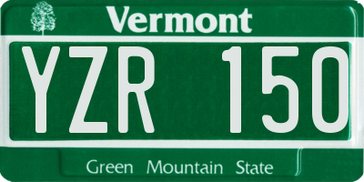 VT license plate YZR150