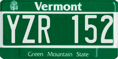 VT license plate YZR152