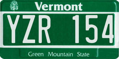 VT license plate YZR154
