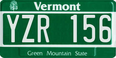 VT license plate YZR156