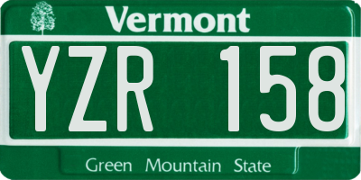 VT license plate YZR158