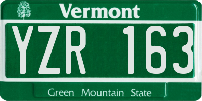 VT license plate YZR163