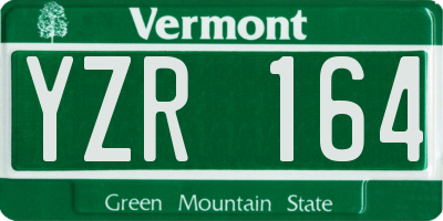 VT license plate YZR164
