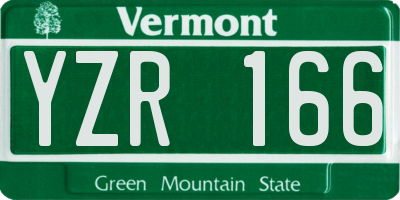 VT license plate YZR166