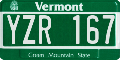 VT license plate YZR167