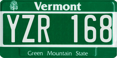 VT license plate YZR168