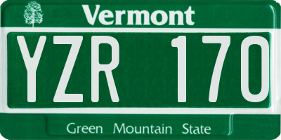 VT license plate YZR170