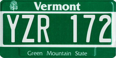 VT license plate YZR172