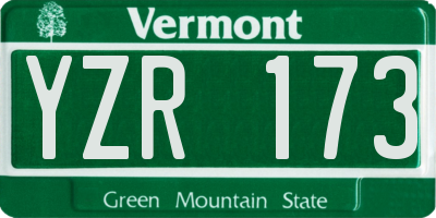 VT license plate YZR173