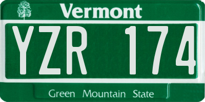 VT license plate YZR174