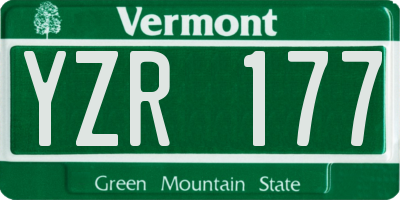 VT license plate YZR177