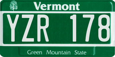 VT license plate YZR178
