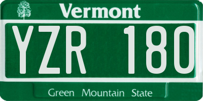 VT license plate YZR180