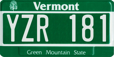 VT license plate YZR181