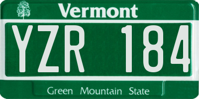 VT license plate YZR184
