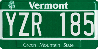 VT license plate YZR185