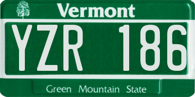 VT license plate YZR186