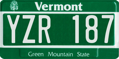 VT license plate YZR187