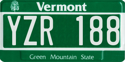VT license plate YZR188