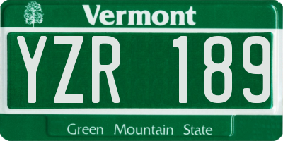 VT license plate YZR189