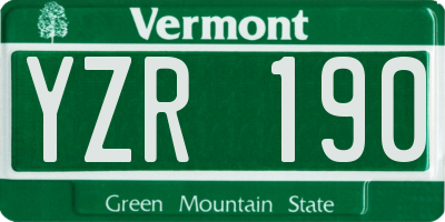 VT license plate YZR190