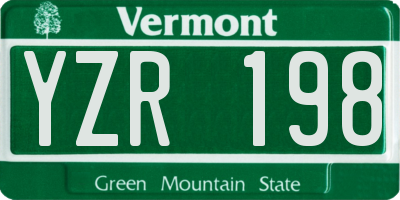 VT license plate YZR198