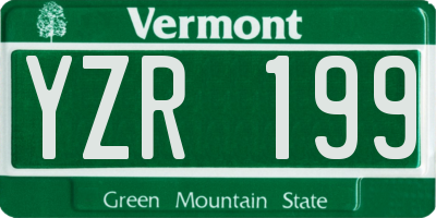 VT license plate YZR199