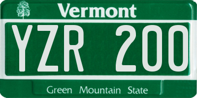 VT license plate YZR200
