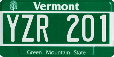 VT license plate YZR201