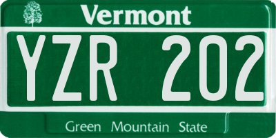 VT license plate YZR202