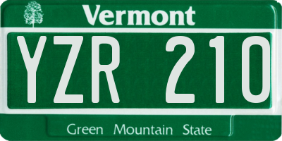 VT license plate YZR210
