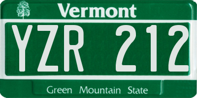 VT license plate YZR212