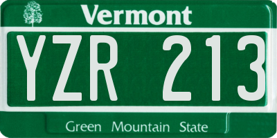 VT license plate YZR213