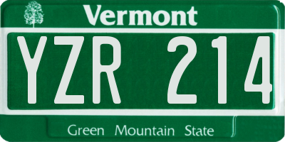 VT license plate YZR214