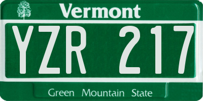 VT license plate YZR217
